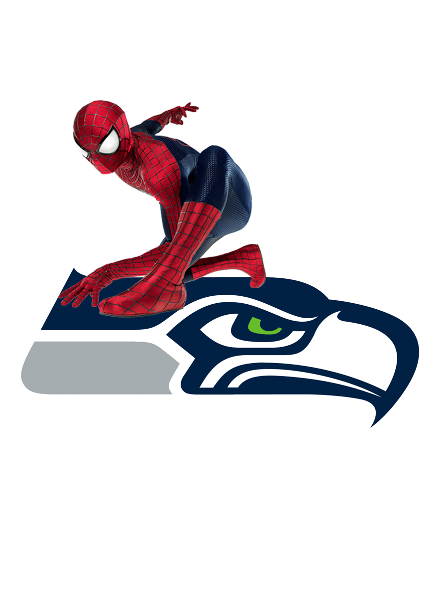 Seattle Seahawks Spider Man Logo vinyl decal